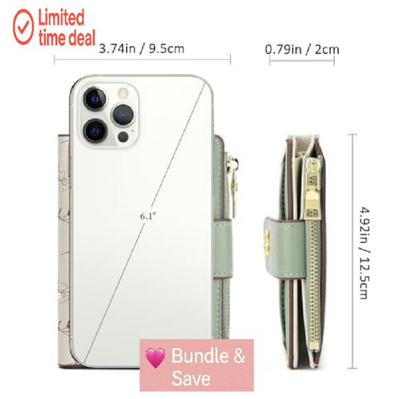 RFID Blocking Leather Bifold Wallet with Zipper Pocket & ID Window - Picture 4 of 7